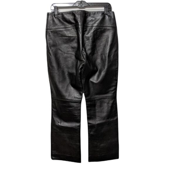EXPRESS Black Leather Straight Leg Pants - Picture 5 of 6